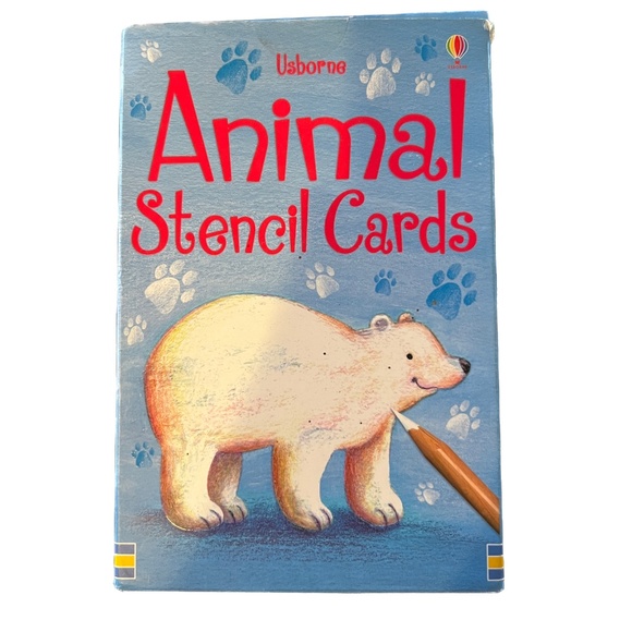 Lot of 2 Usborne Animal Stencil Cards And Salish Sea Flash Cards Educational - Picture 2 of 12
